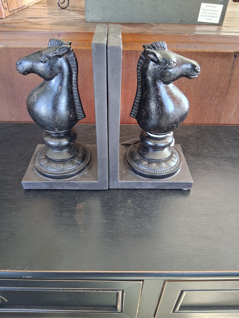 Black Horse Head Bookends - Classic Home Dining Decor